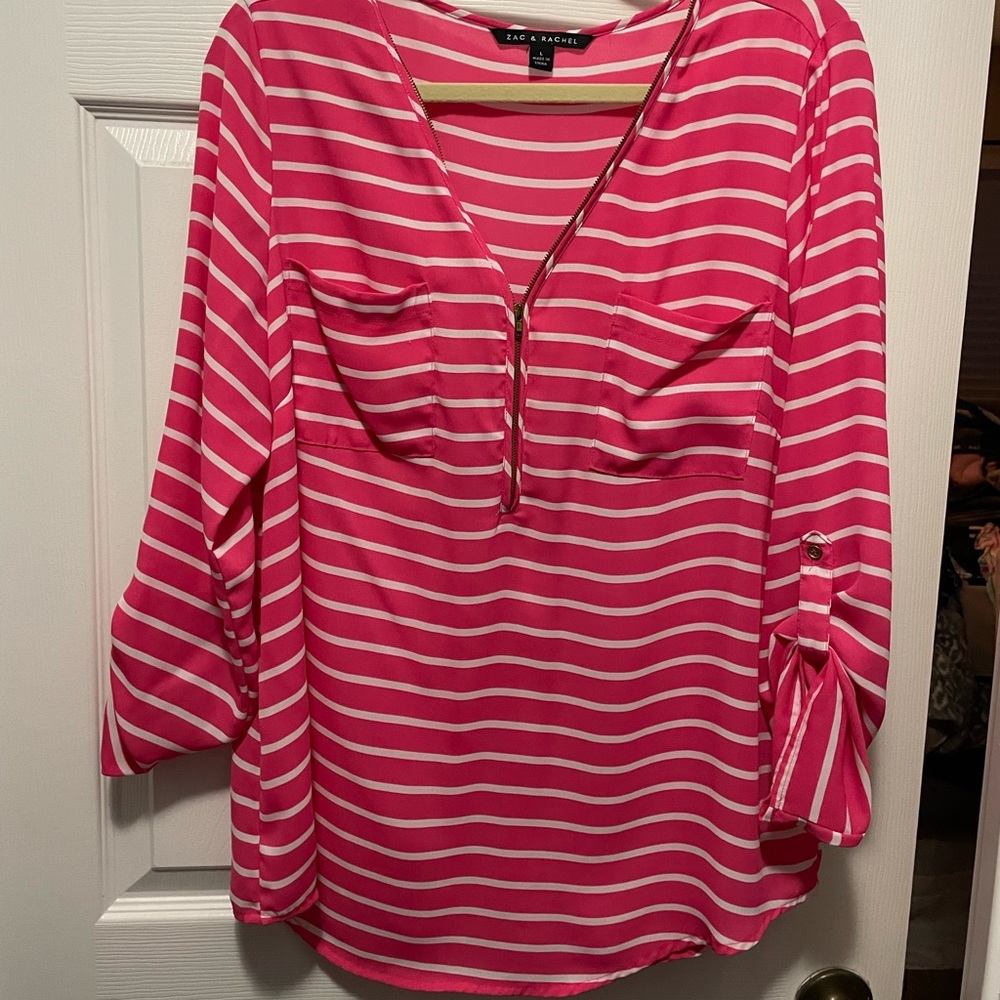 Zac and Rachel stripe blouse size large